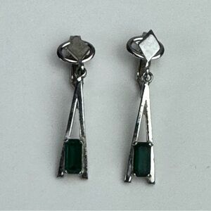 Elegant Silver and Black Drop Earrings